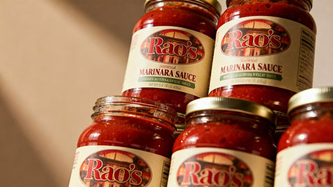 Rao's Marinara Sauce jars stacked at Costco